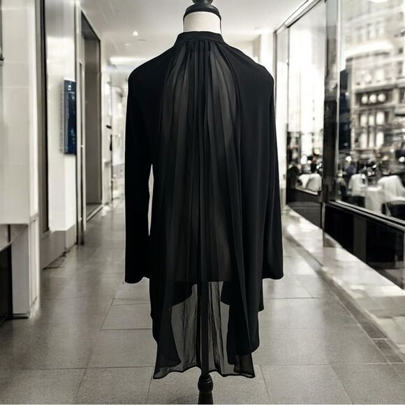 New With Tags Nina Leonard Open Front Cardigan with Sheer Pleated Back Size S - Picture 3 of 8